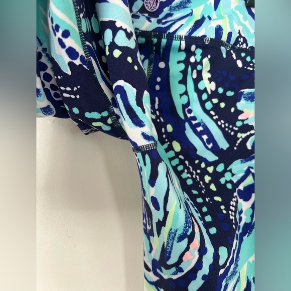Lilly Pulitzer Cropped Luxletic Leggings Blue and Teal S - Picture 6 of 8
